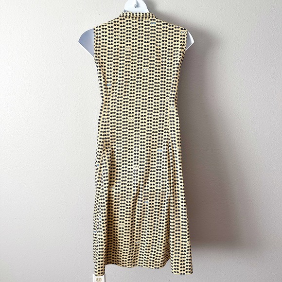 NIC+ZOE Sunglasses Print Sleeveless Belted Shirt Dress Yellow Navy Size XXL - Picture 6 of 14
